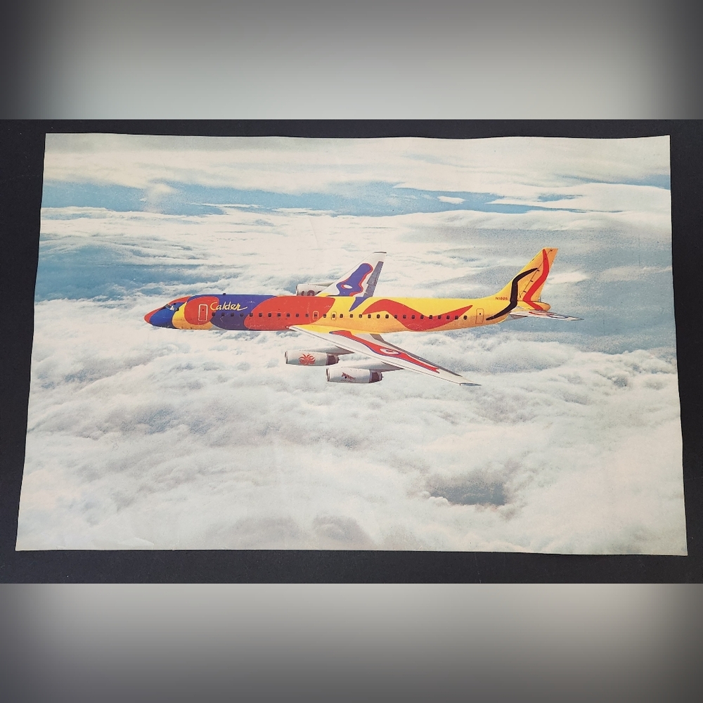 Vintage 1970s Alexander Calder Braniff International Flying Colors Poster